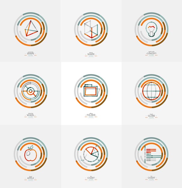 Minimale dünne Linie Design Web Icon Set Briefmarken