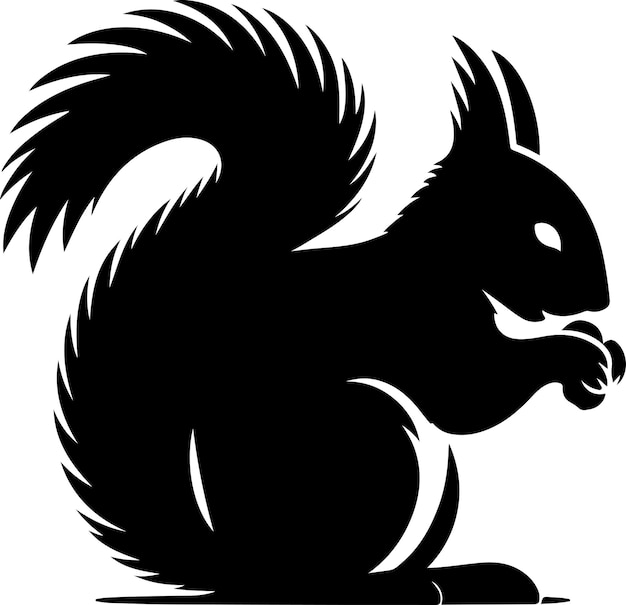 minimale Eichhörnchen-Vektor-Silhouette schwarze Farbe Silhouette weißer Hintergrund 11