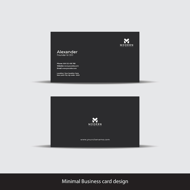 Minimale einfache minimalistische Visitenkarten-Design-Vorlage