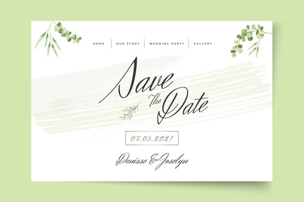 Minimale Hochzeit Landing Page