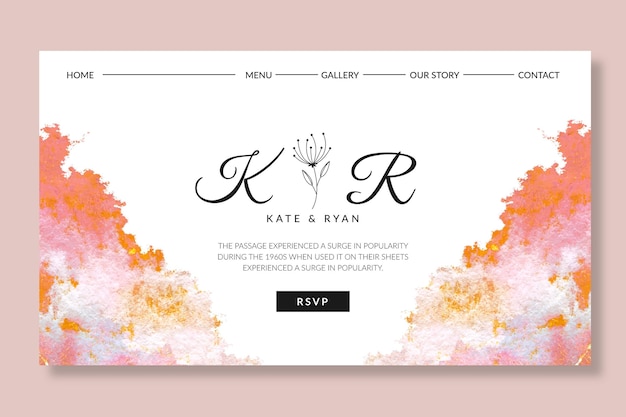 Minimale Hochzeits-Landingpage-Vorlage