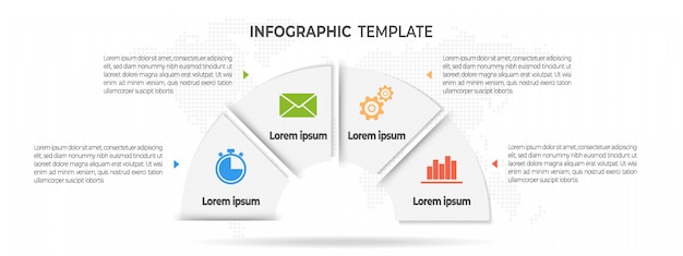 Minimale infografik 4 optionen.