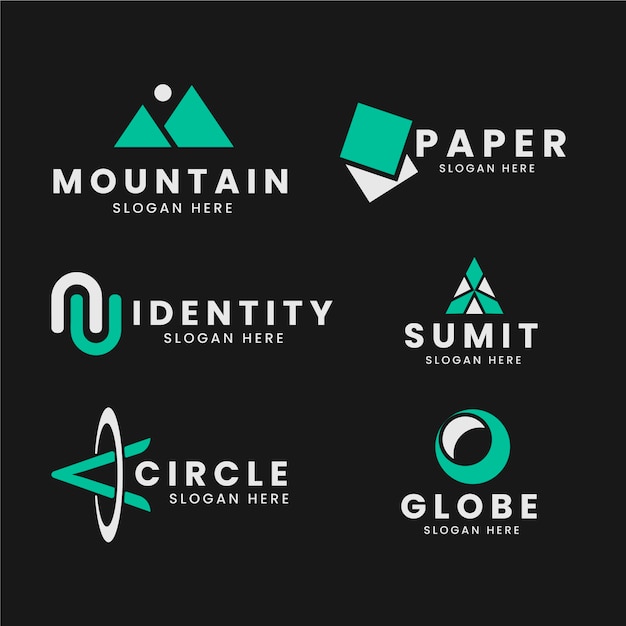 Vektor minimale logo-sammlungsvorlage in zwei farben