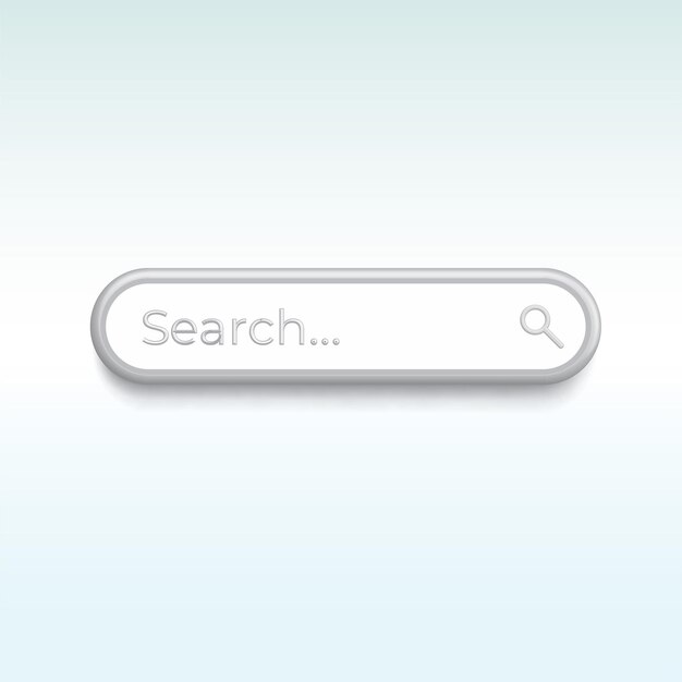 Minimale Suchleiste, die Internet-Daten durchsucht, Web-Browsing-Konzept 3D-Vektor-Illustration