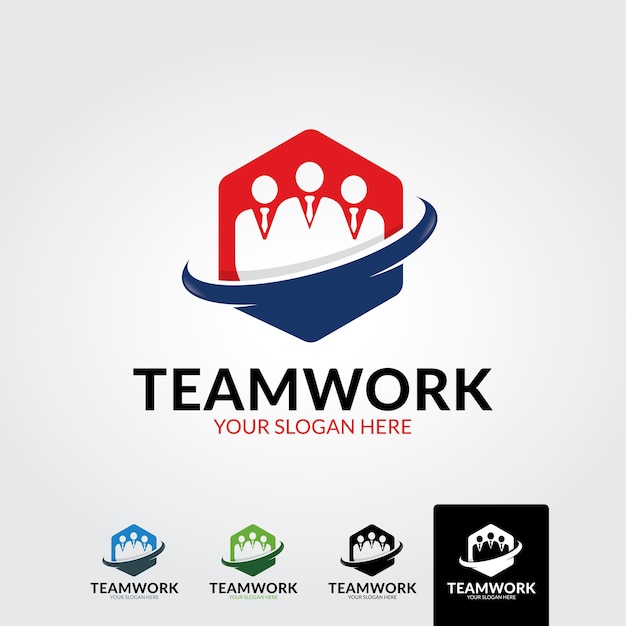 Minimale teamwork-logo-vorlage, vektorgrafik