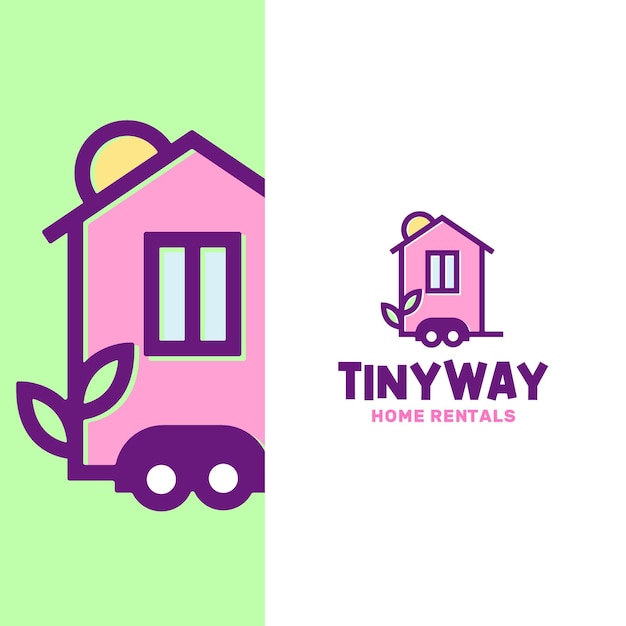 Minimale tiny house on wheels logo-vorlage