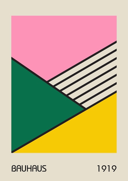Minimale Vintage 20er Jahre geometrisches Design Plakate Vorlagenlayout Bauhaus Retro-Muster Hintergrundvektor