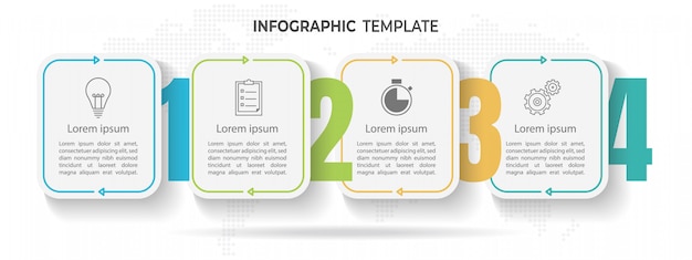 Minimale zeitleiste infografik vorlage 4 optionen oder schritte.