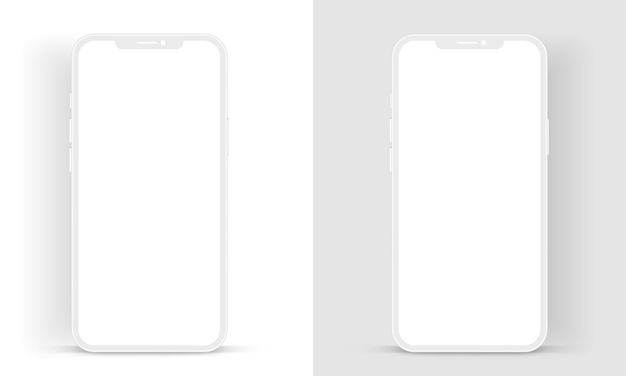 Minimaler, flacher, hochwertiger Smartphone-Mockup, isolierter Hintergrund für Show-Mobile-App