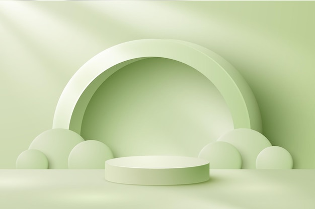 Minimaler grüner Podium-Display-Hintergrund für Ihre Produktpräsentation oder Ihren Produkt-Display-Sockel