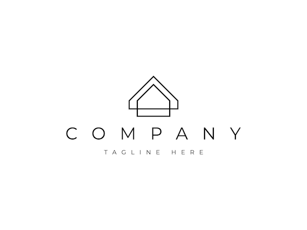 Vektor minimaler logo-design für immobilien