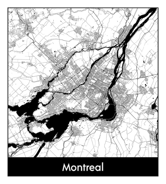 Minimaler Stadtplan von Montreal (Kanada, Nordamerika)