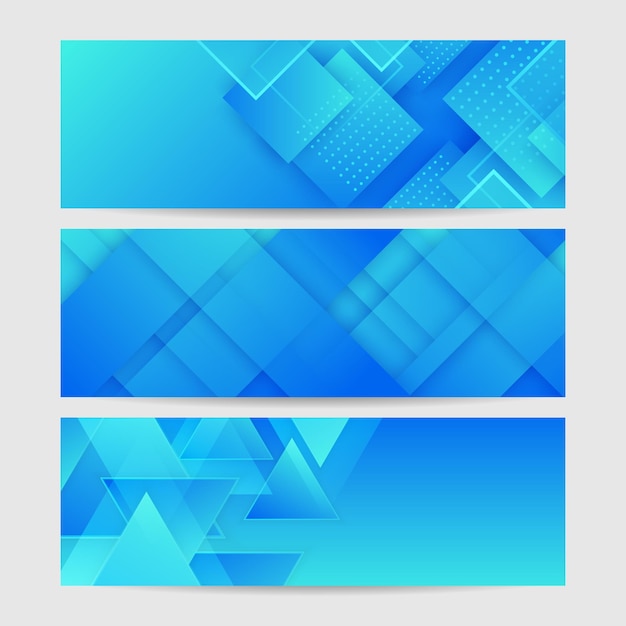 Minimales blaues Banner geometrische Formen abstraktes modernes Hintergrunddesign Design für Postervorlage auf Webhintergrund Banner Broschüre Website Flyer Landing Page Präsentation und Webinar