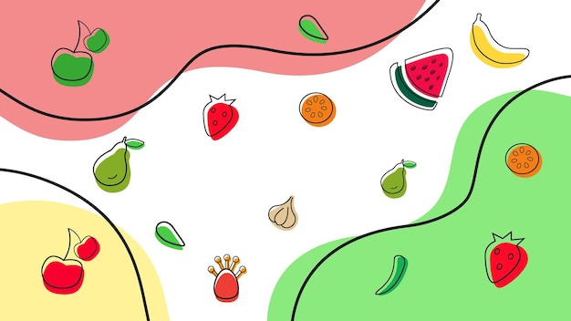 Minimales flaches illustrations-frucht-hintergrund-design