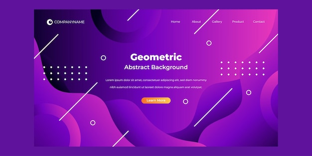 Minimales geometrisches design. abstrakte landingpage der dynamischen formenzusammensetzung