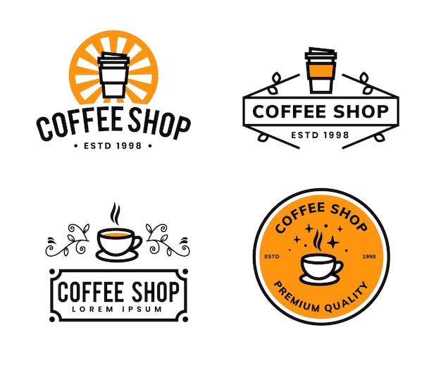 Minimales kaffee-logo-schablonendesign