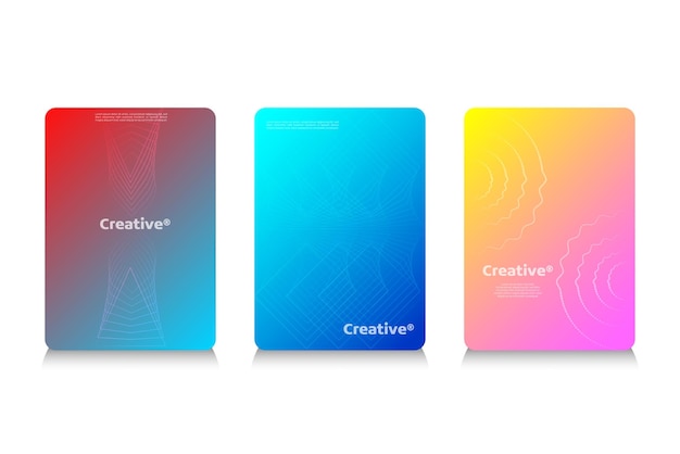 Minimales vektor-cover-design future poster-vorlage minimales cover-design farbige halbtonkarten