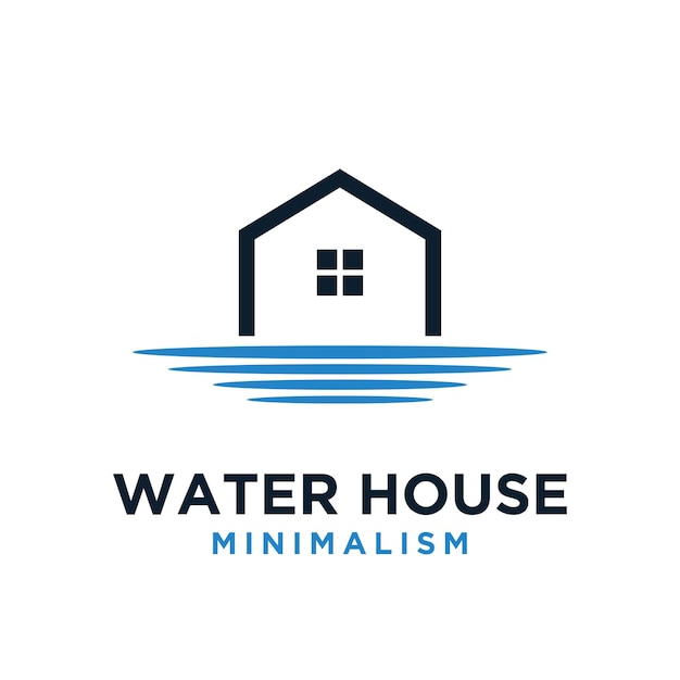 Minimalismus-wasserhaus-vektorlogo