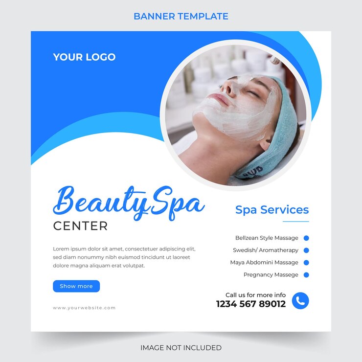 Minimalistisch bearbeitbares Spa und Schönheit Social Media Post Square Banner und Web-Internet-Anzeigen-Vorlage de