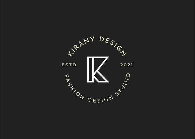 Minimalistische anfangsbuchstaben k-logo-designvorlagenillustrationen