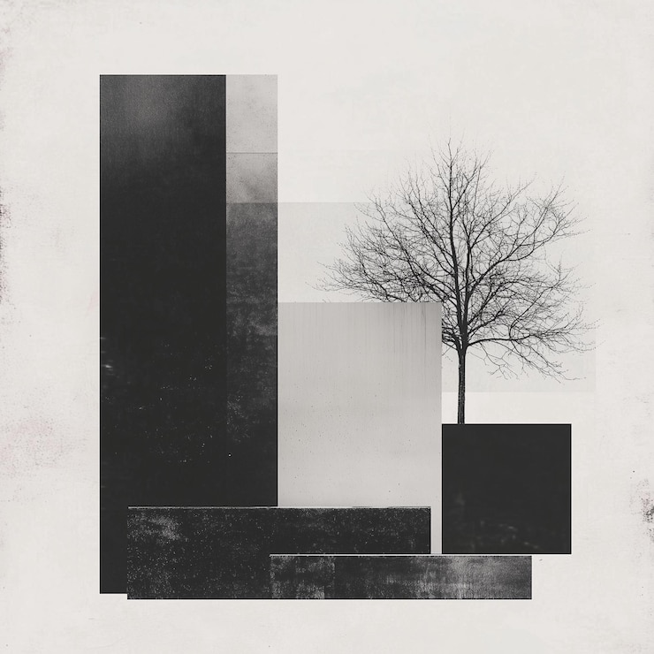 Vektor minimalistische architektonische collage