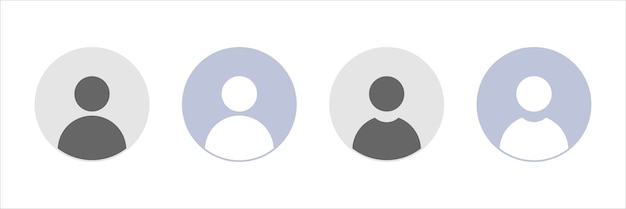 Minimalistische Benutzerikone oder Avatar-Satz, der einen anonymen Benutzer darstellt Einfache Umrisse Person für Profile