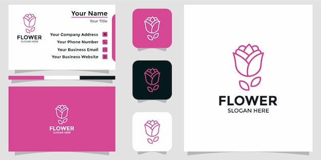 Minimalistische blumen-logo-design-vorlage