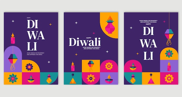 Minimalistische Diwali-Grußkarten-Einladungskarten-Vorlage-Design-Vektorillustration