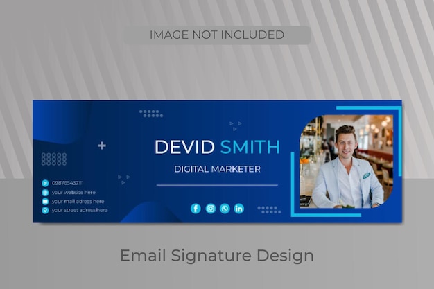 Minimalistische E-Mail-Signatur-Designvorlage, die als Facebook-Cover oder Social-Web-Banner verwendet werden kann