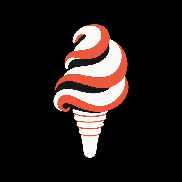 Minimalistische Eiscreme-Flachdesign-Vektorillustration