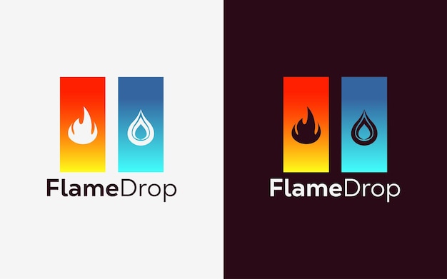 Minimalistische Fire Flame Drop Logo Design Vektorvorlage Moderne farbenfrohe Fire Flame drop Vektor