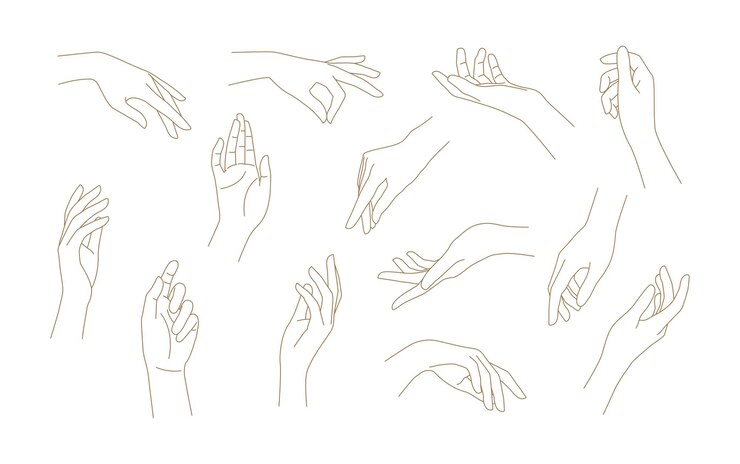 Minimalistische Handgestensammlung Free Vector