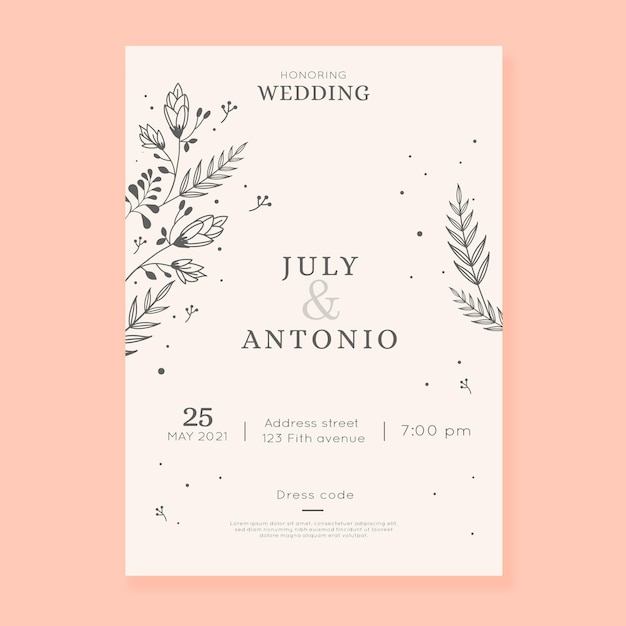 Minimalistische Hochzeitseinladung