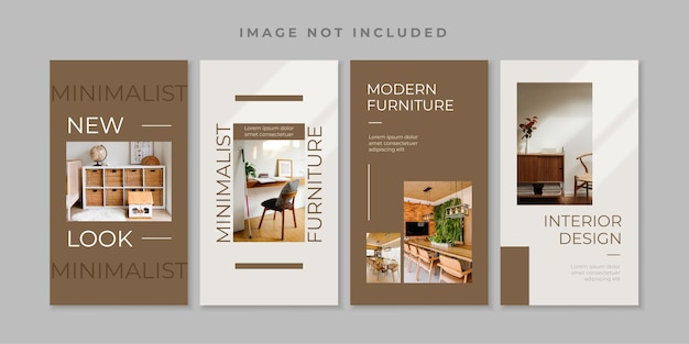 Vektor minimalistische instagram-story-vorlage für den innenbereich