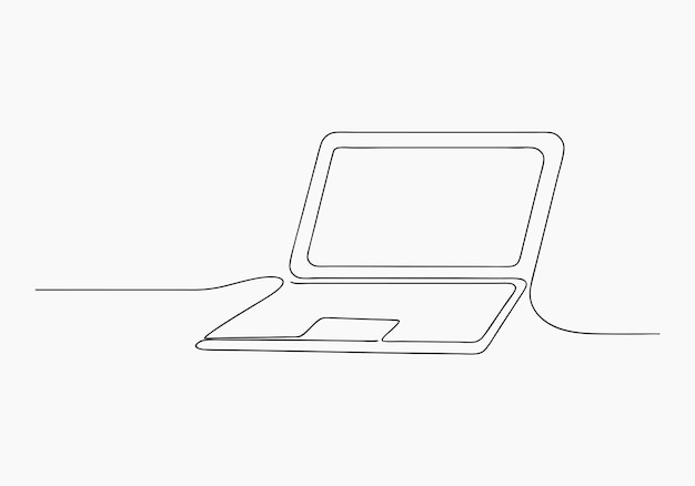 Minimalistische Laptop-Linienzeichnung