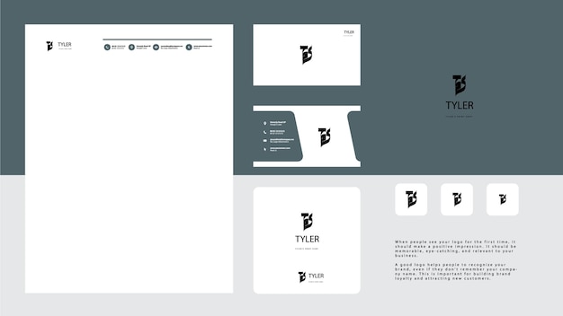 Vektor minimalistische logo-design-vorlagen mit branding-firmennamen-briefkopf und visitenkarte