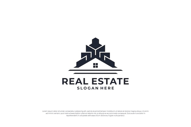 Vektor minimalistische logo-designvorlage für immobilien real