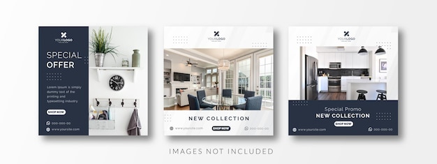 Minimalistische moderne möbel social media post vorlage