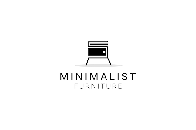 Minimalistische möbel-logo-design-vorlage