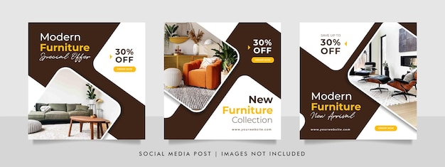 Minimalistische möbel- und innenverkaufsbanner oder social-media-beitragsvorlage