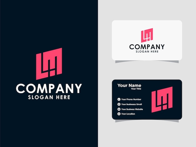 Vektor minimalistische monogrammbuchstabe ml- oder lm-logo-designvorlage