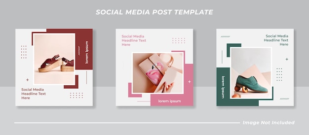 Minimalistische social-media-post-template-sammlung