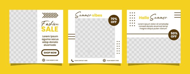 Vektor minimalistische sommerschlussverkauf-banner-social-media-design-vorlage