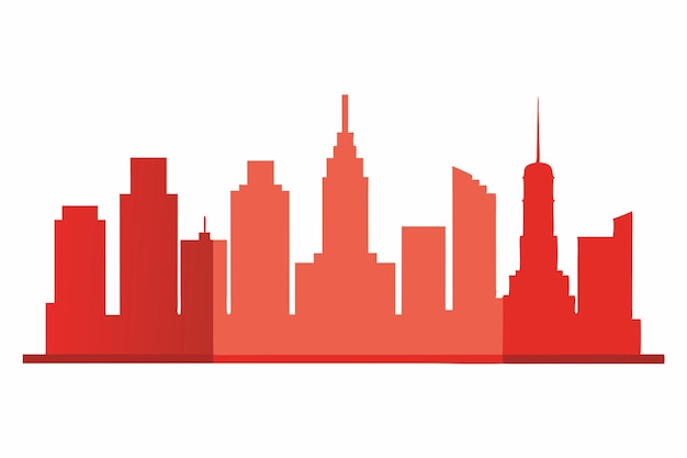Minimalistische Stadt-Skyline-Vektorkunst auf weißem Hintergrund