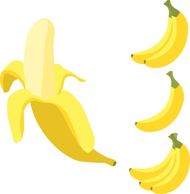 Minimalistische vektorgelbe Bananenillustration und handgeschriebener Text