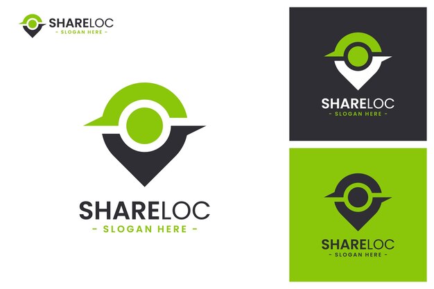 Minimalistische Vorlage für das Share-Location-Logo-Design