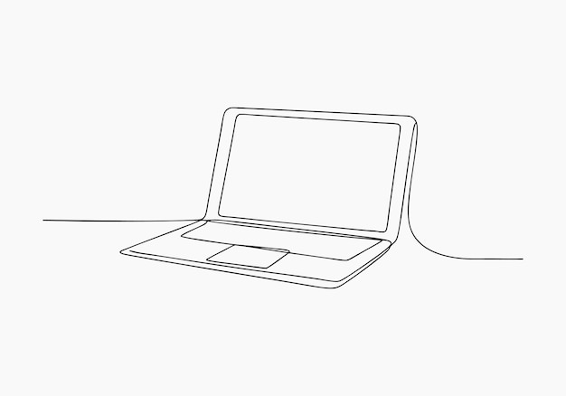 Minimalistische Zeichnung eines Laptops