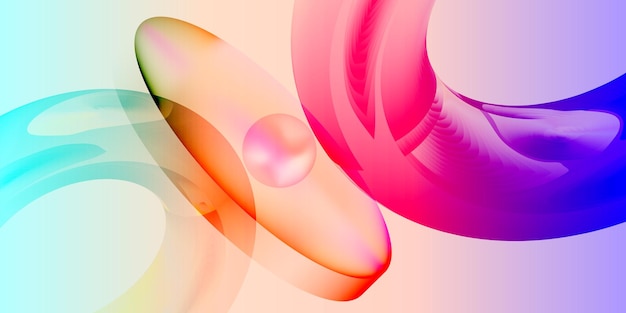 Minimalistischer 3D-Glasmorphismus Gradient-Overlay Hintergrund Geometrischer Kreis Glas-Effekt Banner-Design