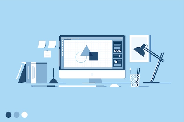 Minimalistischer Designer-Arbeitsplatz