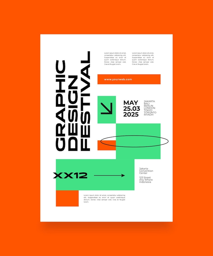 Vektor minimalistischer festival-poster-vektor